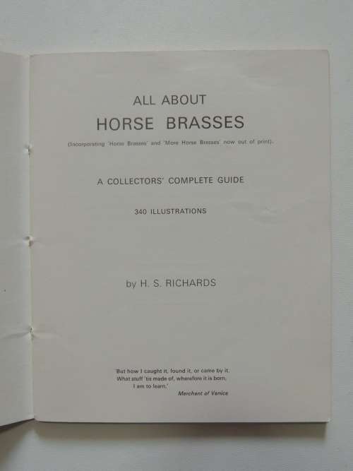 All About Horse Brasses - HS Richards