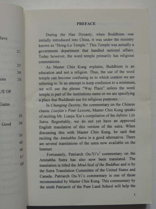 Changing Destiny -  A Commentary on Liaofan`s Four Lessons - Master Chin Kung
