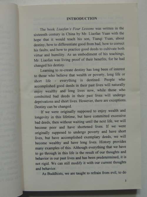 Changing Destiny -  A Commentary on Liaofan`s Four Lessons - Master Chin Kung