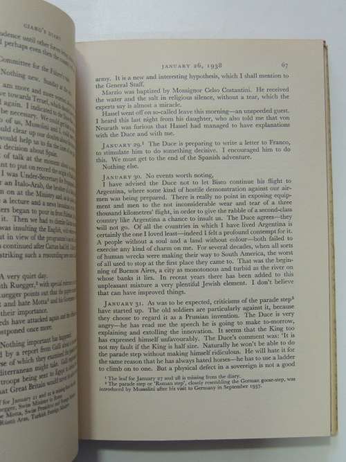 Ciano`s Diary 1937-1938 - Translated by Andreas Mayor