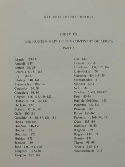 Map Collectors` Series No.29 & 30 Printed Maps Of Continent Africa &Regional Maps..... - R.V. Tooley