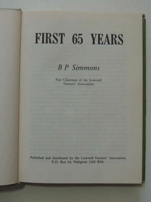 First 65 Years - Laeveld Boerevereniging, Lowveld Farmers Association - 1980