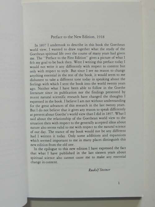 Goethe`s World View - Rudolf Steiner
