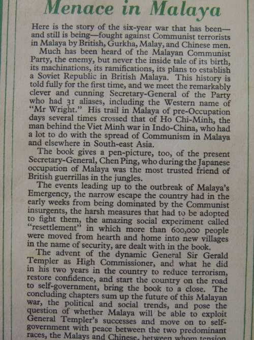 Menace In Malaya - Harry Miller