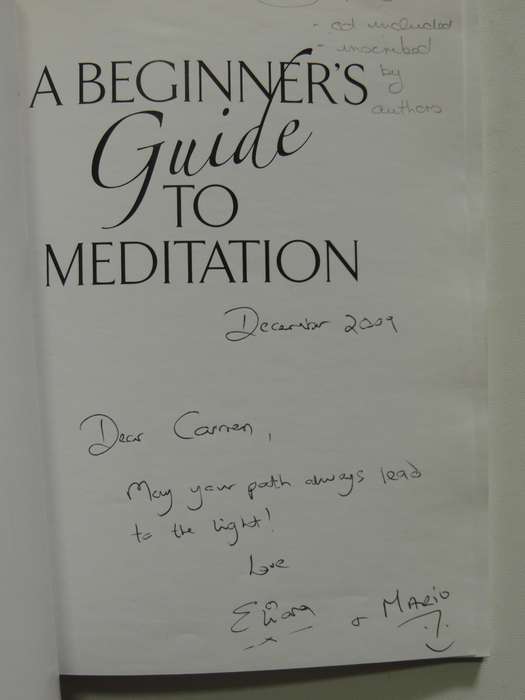 A Beginners Guide to Meditation - Mario & Eliana De Camillis    INSCRIBED   CD Included