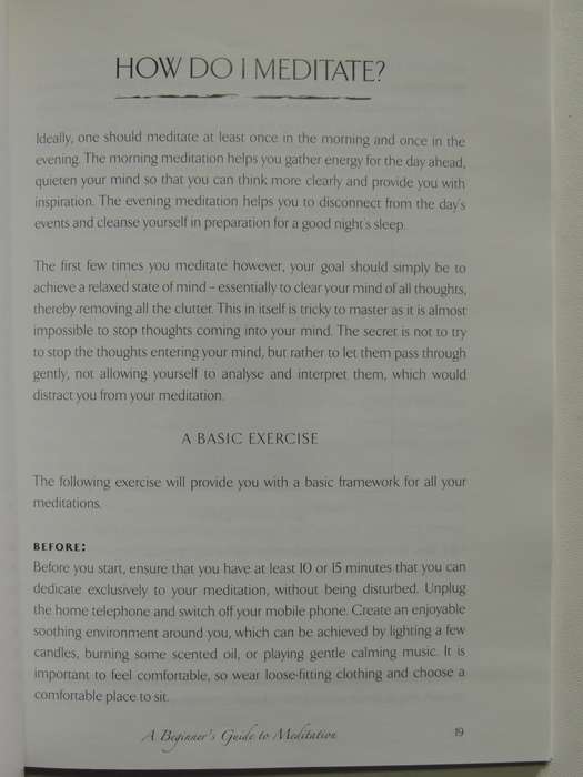 A Beginners Guide to Meditation - Mario & Eliana De Camillis    INSCRIBED   CD Included