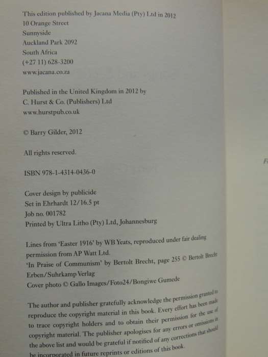 Songs & Secrets - South Africa From Liberation To Governance - Barry Gilder