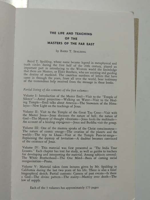 Life and Teachings of the Masters of the Masters of the Far East - 5 Volume Set - Baird T Spalding