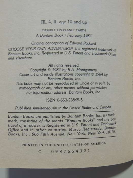 Trouble On Planet Earth - Choose Your Own Adventure 29 - R.A. Montgomery