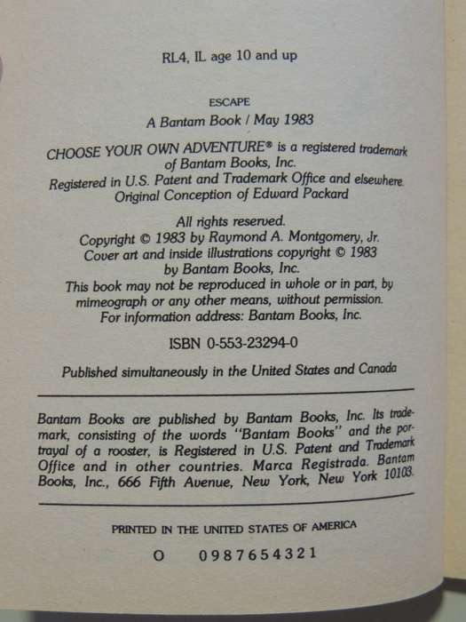 Escape - Choose Your Own Adventure 20 - R.A. Montgomery