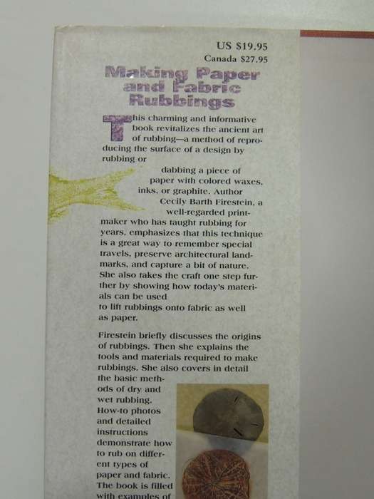 Making Paper &Fabric Rubbings,Capturing Designs From Brasses, Carved Doors,Coins etc -Cecily Barth F
