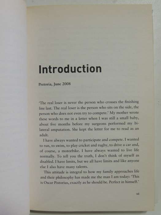 Oscar Pistorius - Blade runner - Oscar Pistorius, Translated by Rebecca Servadio-Kenan INSCRIBED