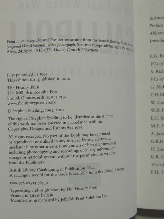 VCs of the First World War Gallipoli - Stephen Snelling