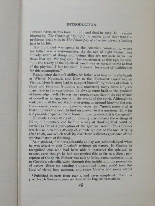 The  Philosophy of Freedom - The Basis for a Modern World Conception - The Philosophy of Spiritual A