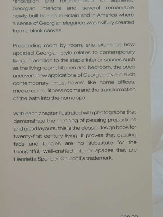 Georgian Style and Design for Contemporary Living - Henrietta Spencer-Churchill