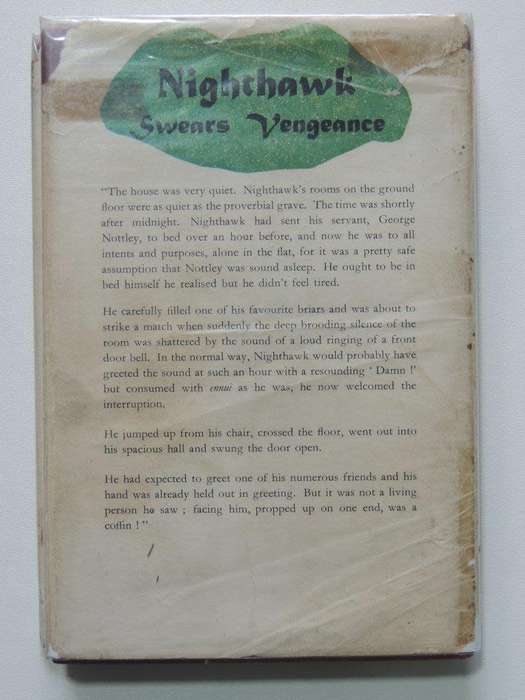 Nighthawk Swears Vengeance  - Sydney Horler - First Edition