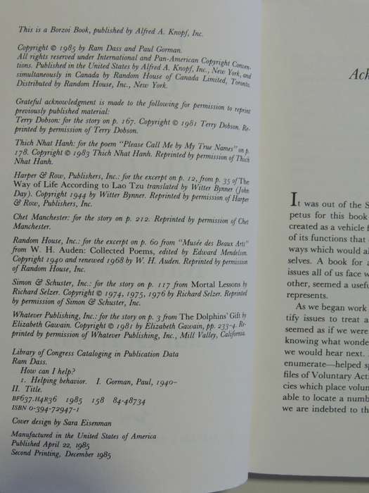 How Can I Help? - Stories and Reflections on Service - Ram Dass, Paul Gorman   INSCRIBED by Ram Dass