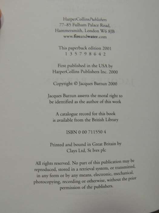 From Dawn To Decadence - 500 Years Of Western Cultural Life - Jacques Barzun