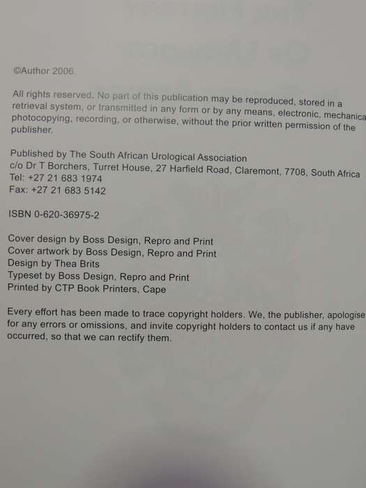 The History Of Urology In South Africa- I.M. Viljoen