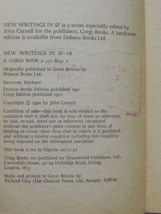 New Writings In SF-18 - ed. John Carnell