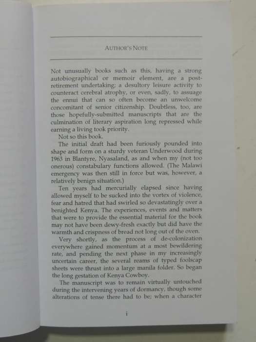 Kenya Cowboy, Police Officer`s Account of The Mau Mau Emergency - Peter Hewitt