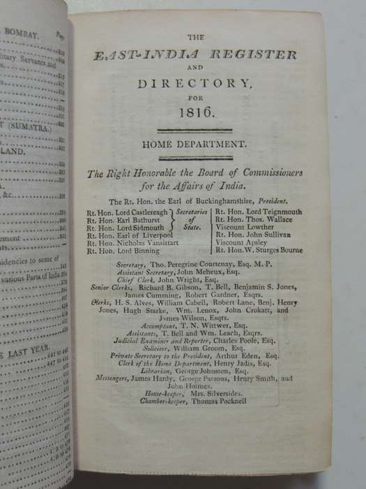 The East-India Register and Directory  for 1816 - A.W. Mason, J.S. Kingston & Geo. Owen