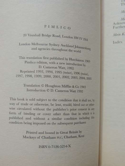 Mein Kampf - Adolf Hitler    Translated by Ralph Manheim