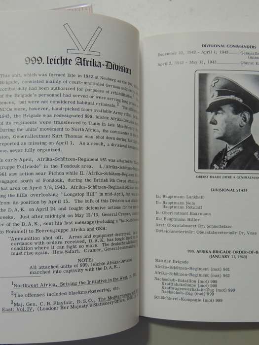 Uniforms, Organization And History Of The Afrikakorps - Roger James Bender, Richard D Law