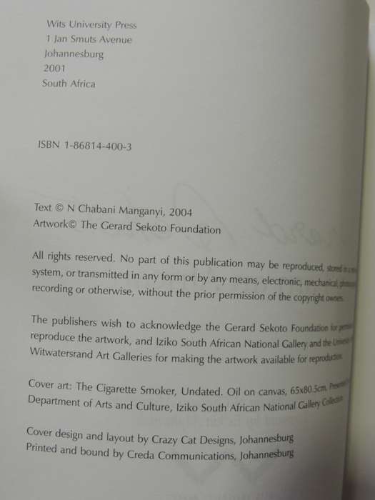 Gerard Sekoto `I Am an African` - N. Chabani Manganyi