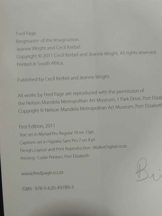 Fred Page - Ringmaster Of The Imagination - Jeanne Wright & Cecil Kerbel (signed by Cecil Kerbel)