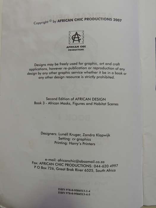 African Design - Book 3  African Masks, Figures And Habitat Scenes - Lunell Kruger & Zadra Klapwijk