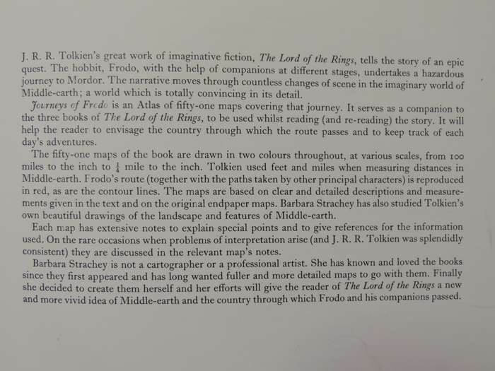 Journeys of Frodo - An Atlas of J.R.R. Tolkien`s The Lord of the Rings - Barbara Strachey
