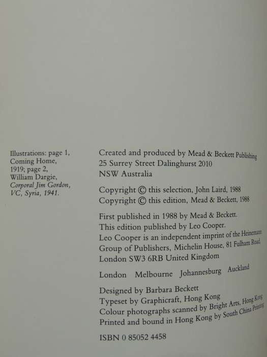 The Australian Experience Of War - Illustrated Stories & Verse  John Laird