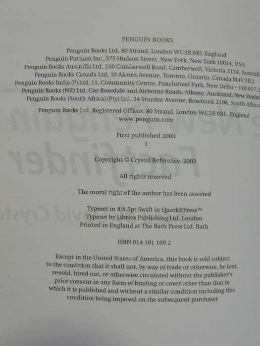 The New Penguin Fact Finder - Ed David Crystl  2003