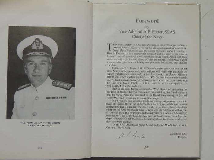 SAS Inkonkoni 1885 - 1985- Captain S.H.C. Payne, SM, JCD