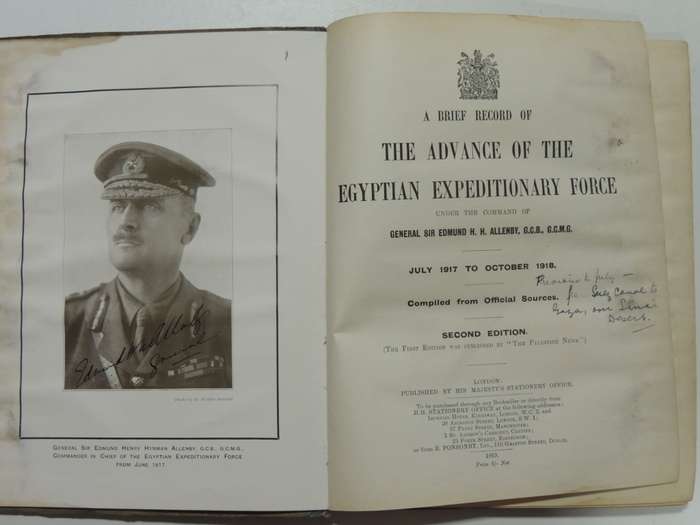 A Brief Record of the Advance of the Egyptian Expeditionary Force July 1917 to October 1918