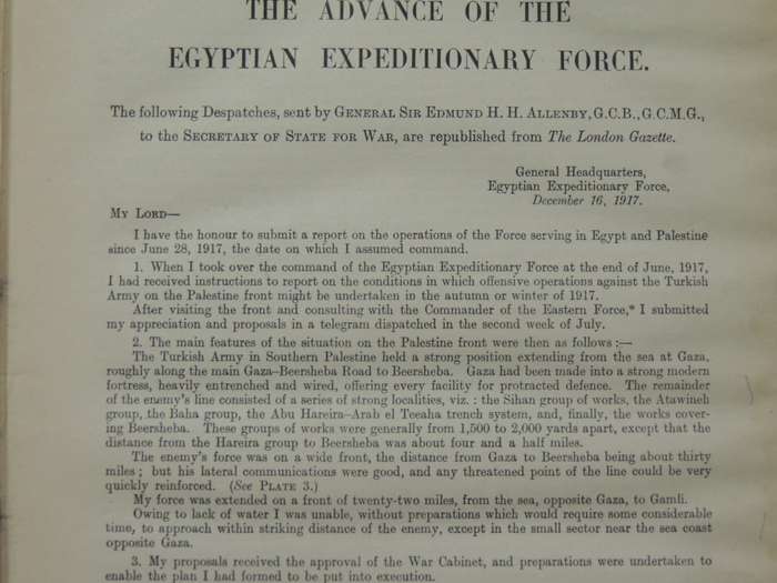 A Brief Record of the Advance of the Egyptian Expeditionary Force July 1917 to October 1918