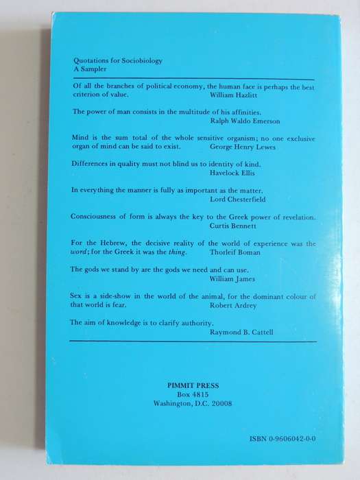 Toward A New Science Of Man - Quotations For Sociobiology - Robert Lenski