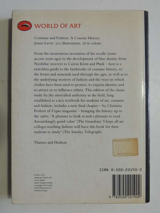 Costume & Fashion - A Concise History - James Laver