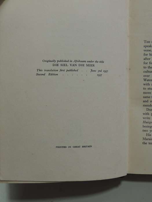 The Soul Of The White Ant - 2nd Edition 1937 - Eugene Marais  INSCRIBED BY MRS JAN JUTA