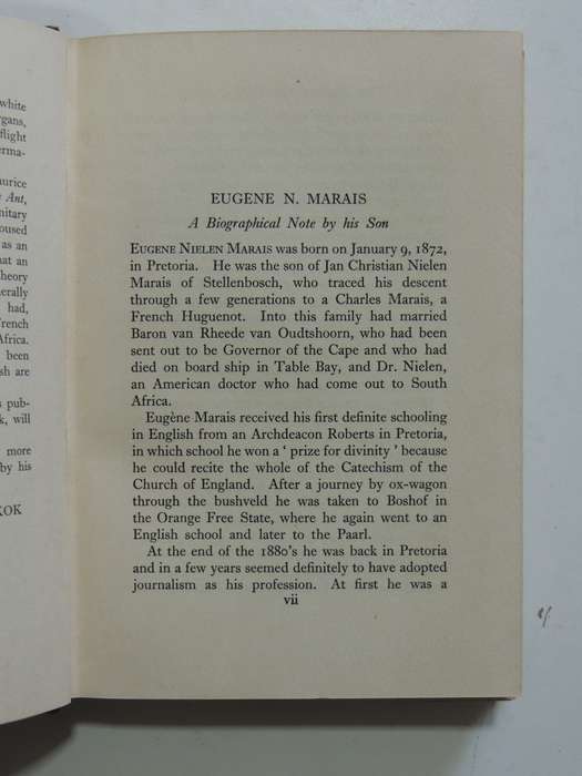 The Soul Of The White Ant - 2nd Edition 1937 - Eugene Marais  INSCRIBED BY MRS JAN JUTA