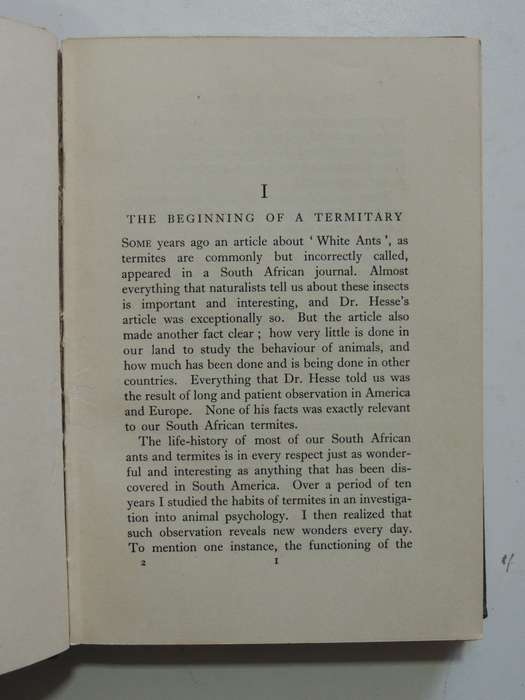 The Soul Of The White Ant - 2nd Edition 1937 - Eugene Marais  INSCRIBED BY MRS JAN JUTA