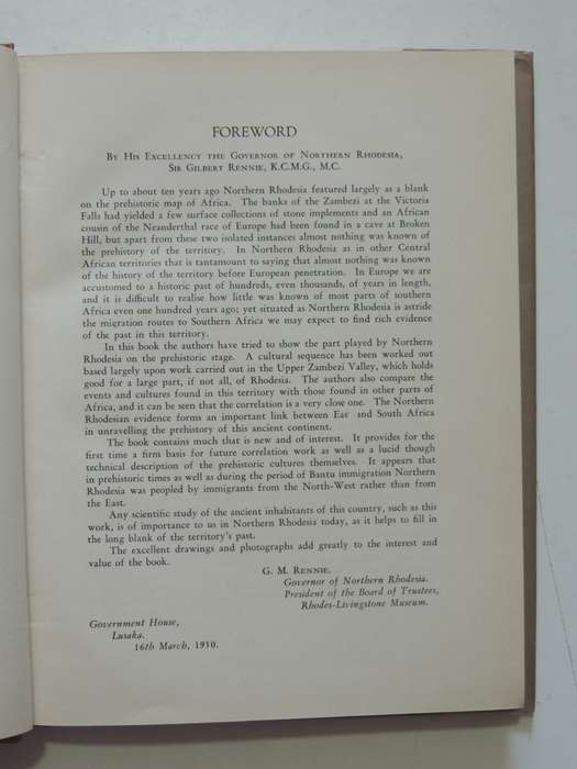The Stone Age Cultures Of Northern Rhodesia - JD Clark