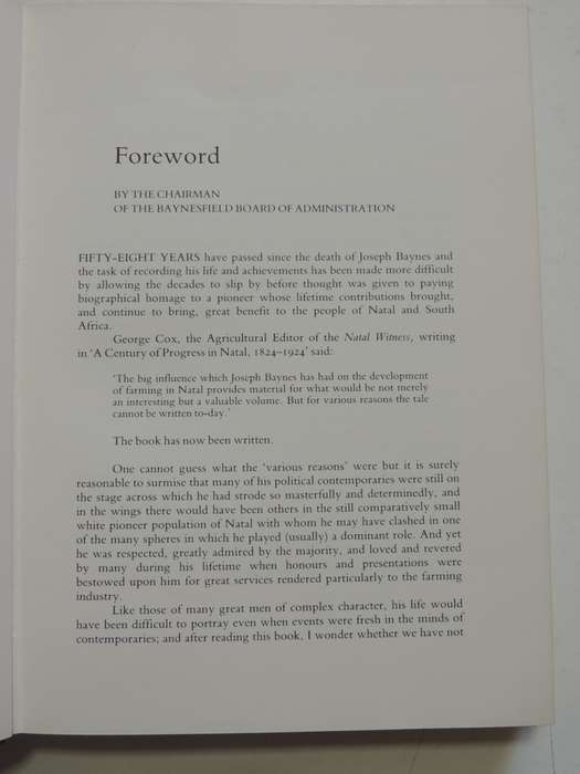 Joseph Baynes - Pioneer  - R.O. Pearse      (Signed)