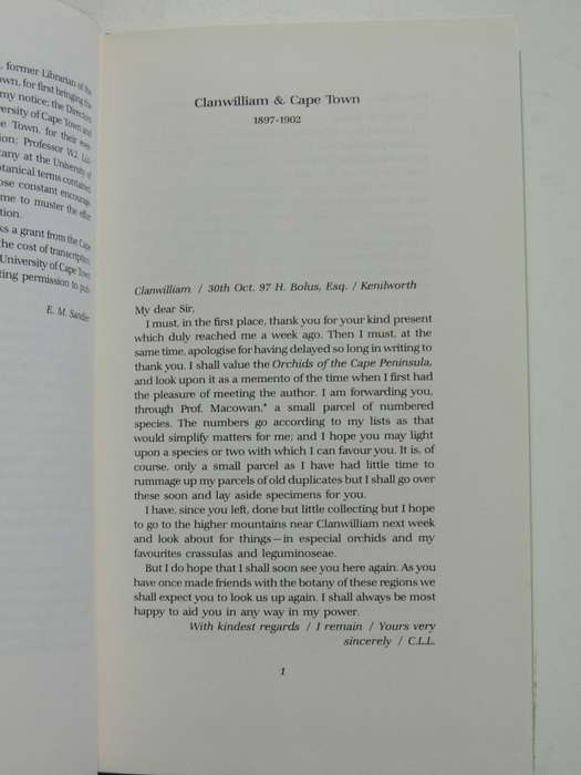 Dear Dr Bolus,Letters From Clanwilliam, London,NY &The Continent Written..Medica...-C Louis Leipoldt