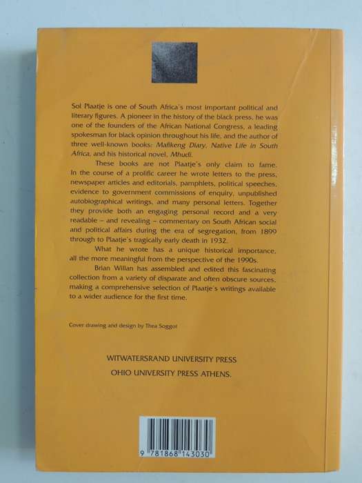 Sol Plaatje - Selected Writings - Ed. Brian Willan