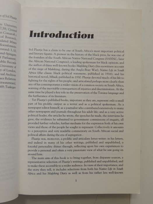 Sol Plaatje - Selected Writings - Ed. Brian Willan