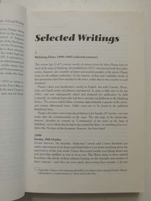 Sol Plaatje - Selected Writings - Ed. Brian Willan