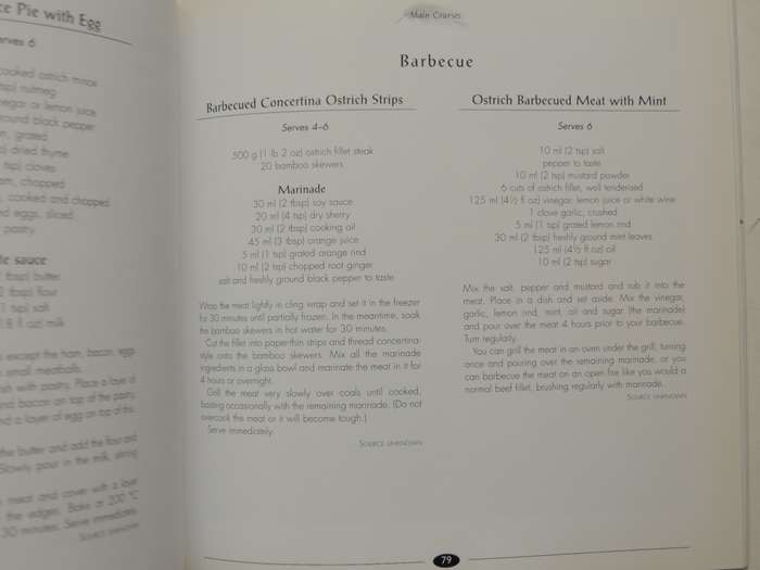 The Ostrich Cookbook- Pauline Henderson & Danelle Coulson