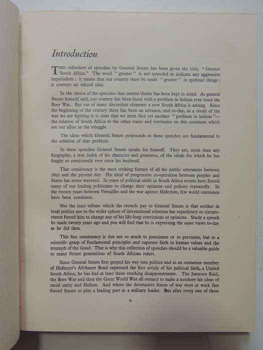 Groter Suid-Afrika - Planne Vir `N Beter Wereld - J.C. Smuts   SIGNED BY JC SMUTS